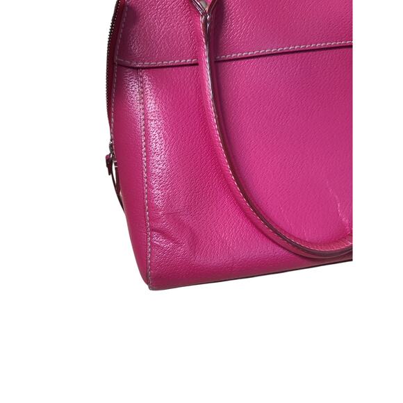 Kate Spade Pink Pebbled Leather Bowling Bag Satchel Vintage - Picture 12 of 12